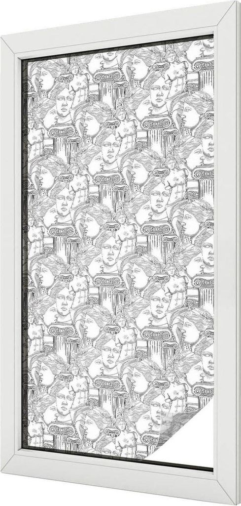 Buntglas Fensterfolie – 100x100 cm – Stained-Glass Design – blickdichte dekorative Sichtschutzfolie – selbstklebend, UV-Schutz – Klassisc...