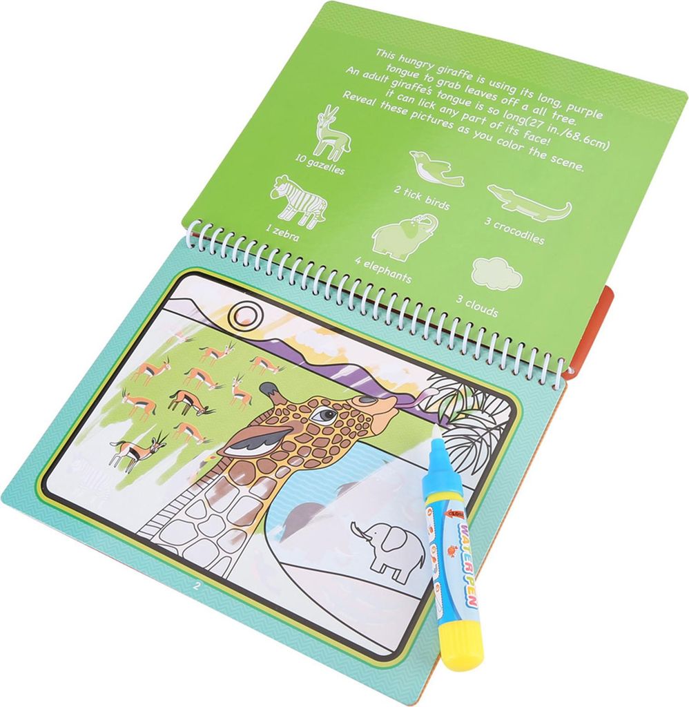 Tragbare Kinder Malbücher Malbuch mit Wasserzeichnung Stift Kinder früh lernen Spielzeug #2