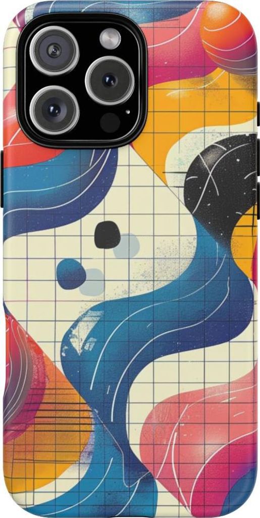 Buntes abstraktes geometrisches Muster – Hülle Kompatibel mit iPhone 16 Pro Max