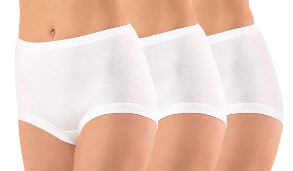 Taillenschlüpfer für Senioren, 3er Pack Slips von Schöller | Gr. 50 | 58507-015-3er | Baumwolle | weiß