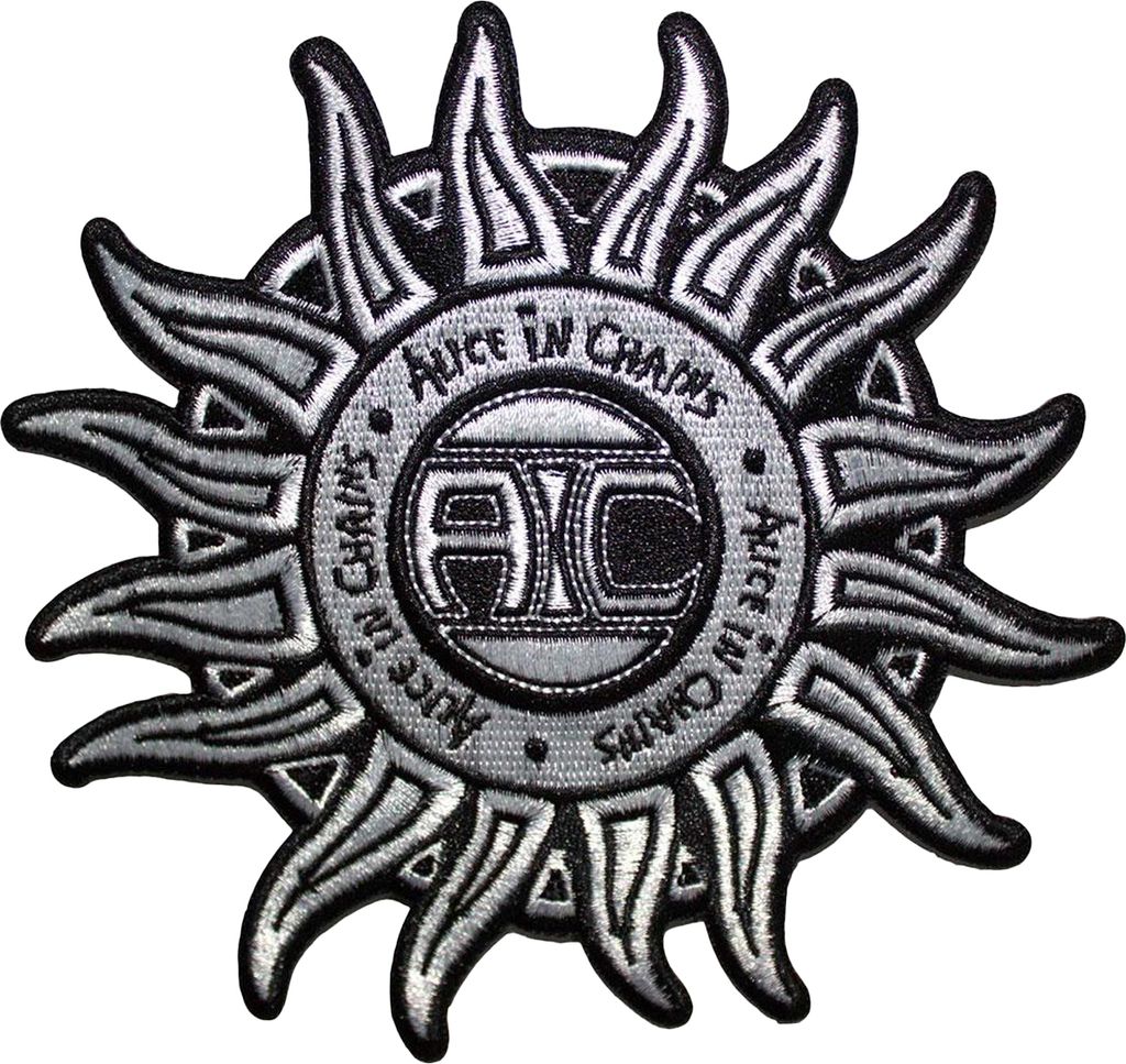 Alice In Chains - Sonne - Aufnäher zum Aufbügeln Logo RO13718 (Einheitsgröße) (Schwarz/Weiß)