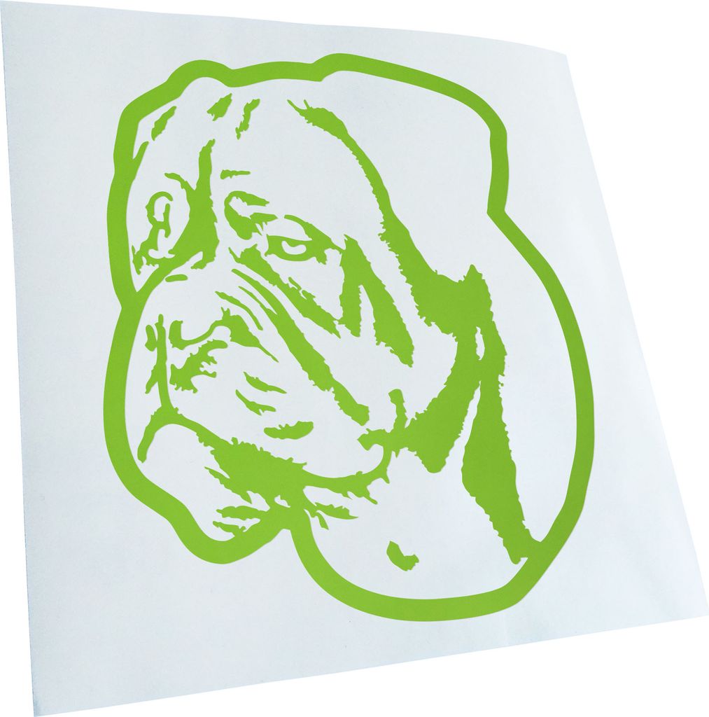 Kiwistar - Autoaufkleber - dogue de bordeaux Hund - Lindgrün - 30x25cm - Aufkleber für Auto, Laptop, Fahrrad, LKW, Motorrad mehrfarbig JDM Decal ...