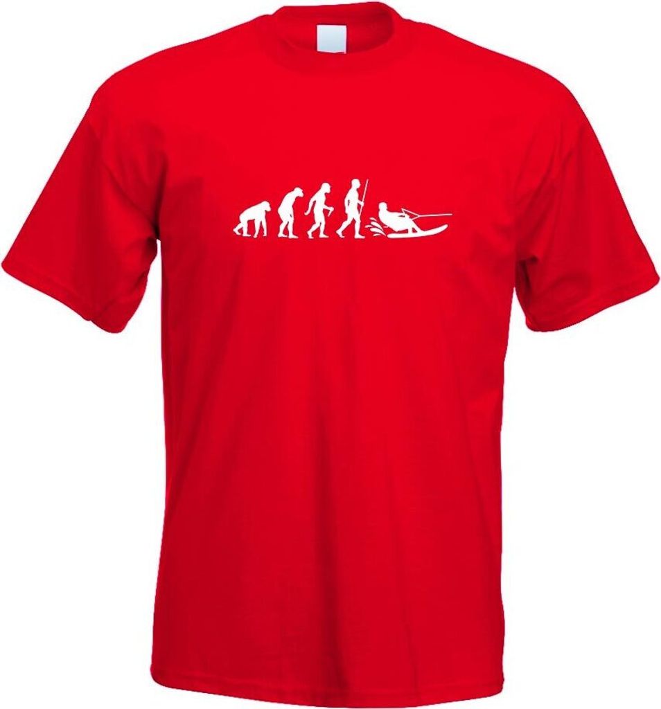 Kiwistar - T-Shirt - rot - Wakeboarden Ski Evolution Motiv Bedruckt Funshirt Design Print - mit Motiv Bedruckt - Funshirt Design - Sport - Freizeit...