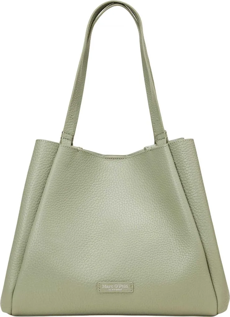 Sac à Épaule Marc O'Polo Biana en Cuir Souple Vert Sauge Très Spacieux