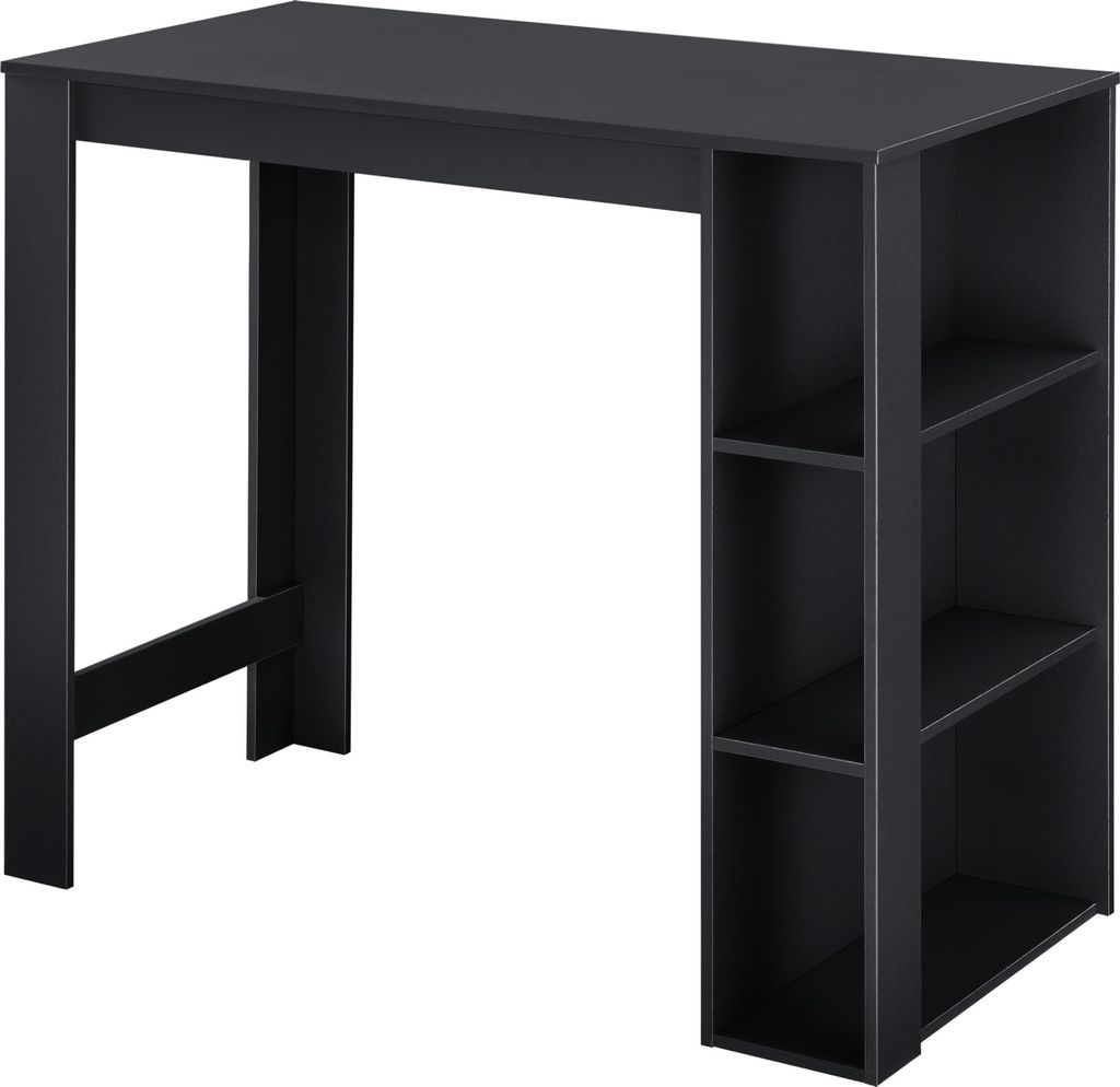 Bartisch 'Danderyd' Bartheke 120 x 60 x 106 cm mit 3 Ablagefächern Schwarz
