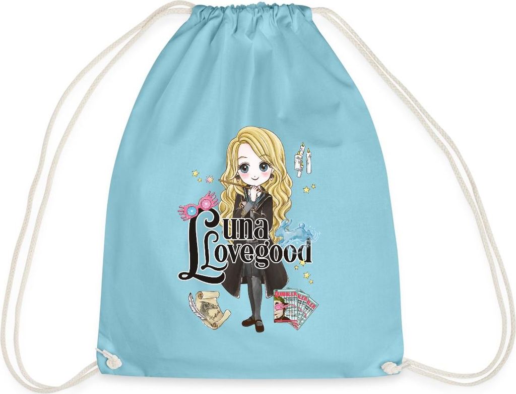 Spreadshirt Harry Potter Luna Lovegood Turnbeutel, One size, Aqua