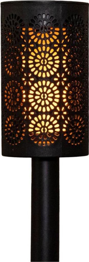 Solarfackel LED Flammeneffekt, schwarz, aus Kunststoff, 6,5 cm Ø, 39 cm Höhe