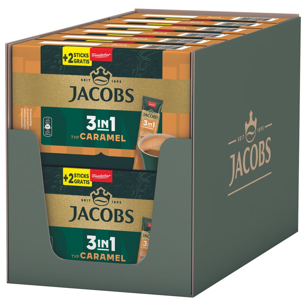 JACOBS Löskaffee 3in1 Typ Caramel 12x 10+2 Getränke Sticks Produktbild 