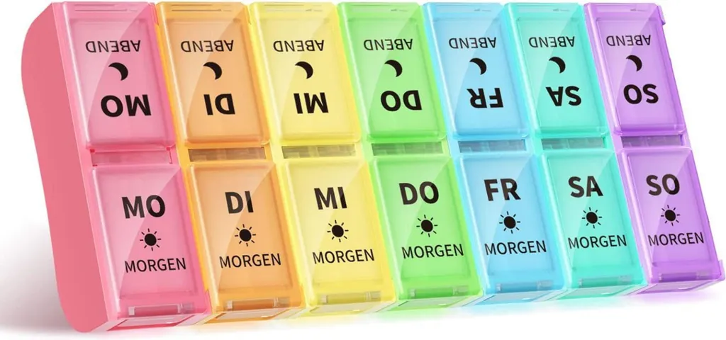 Boîte à médicaments 7 jours 2 compartiments amovible pilulier hebdomadaire