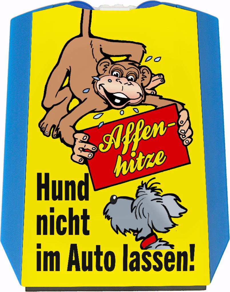 Affe Parkscheibe mit Spruch Affenhitze Hund nicht im Auto lassen
