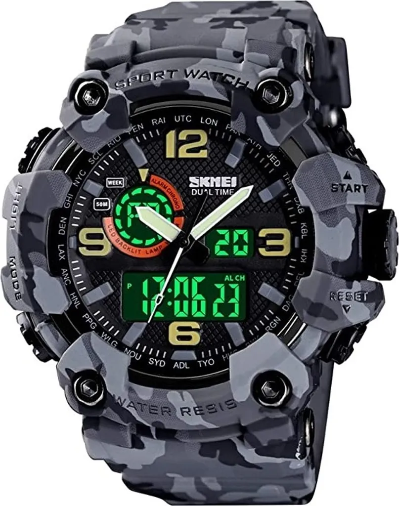 Montre SKMEI Dexer Grise Camouflage KP23748 - Sportive et Résistante
