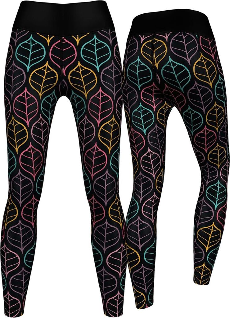 Art Leaves Leggings sehr dehnbar Sport Yoga Gymnastik Training Tanzen Freizeit, Größe:M