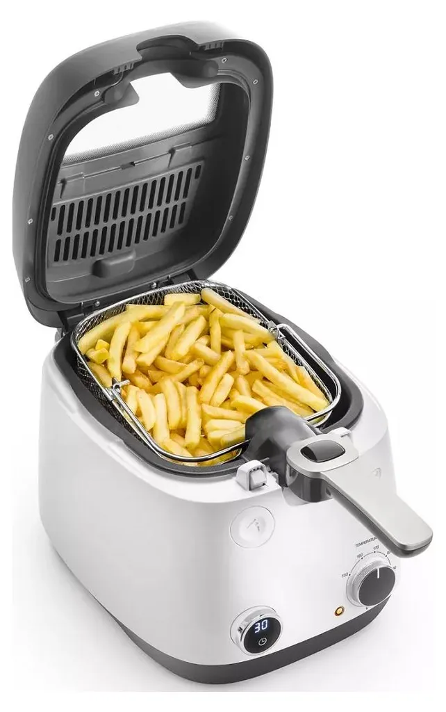 Friteuse De'Longhi idéale pour frites en famille avec sa cuve amovible