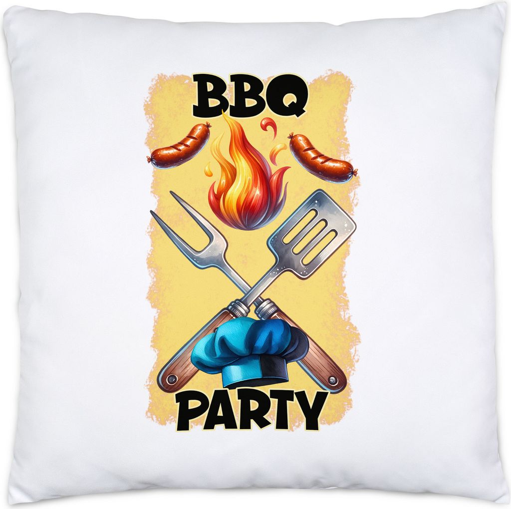 BBQ Party Grillen Grillmeister lustiges Grill Spruch Kissen Produktbild 