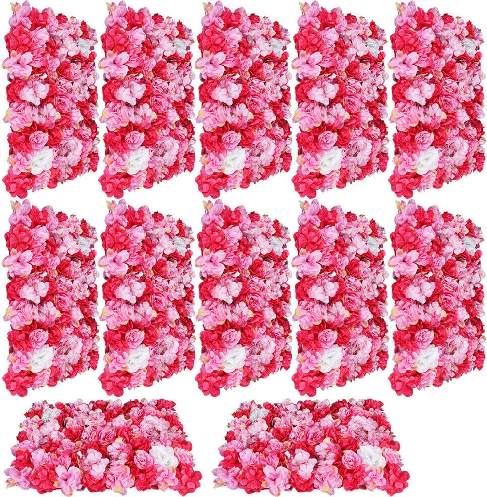 Mur de Fleurs Artificielles pour Décoration Murale de Mariage - 12pcs