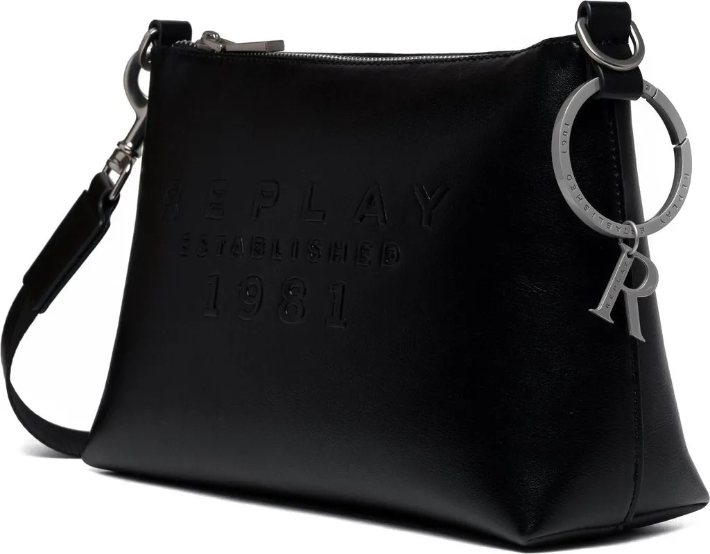 Borsa Crossbody REPLAY Black Nero - Tracolla Urban con Zip per Uomo e Donna