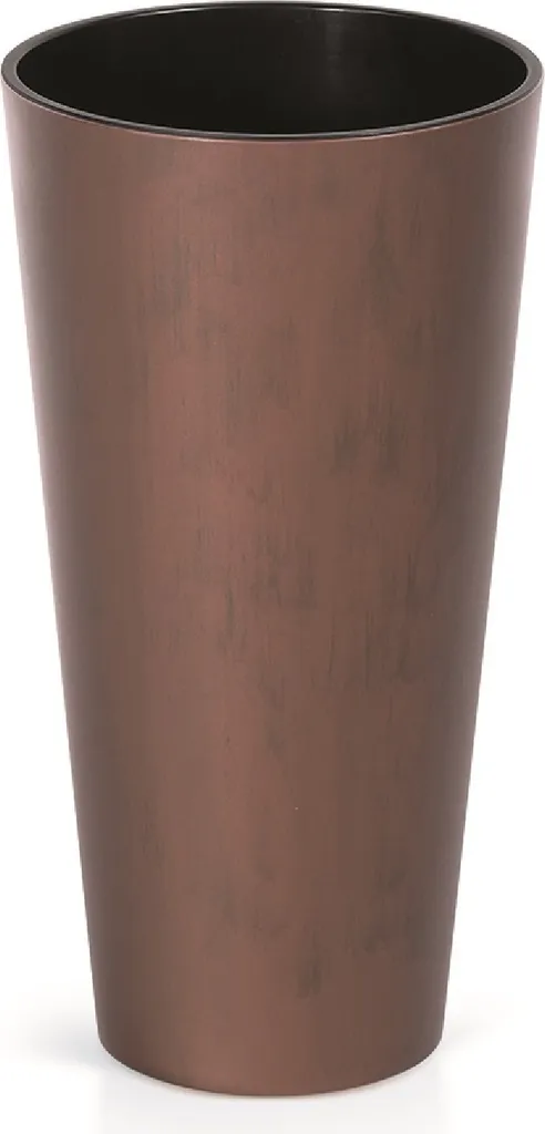 Pot de Fleurs Tubus 30 cm - Finition Acier Patiné Résistant et Léger