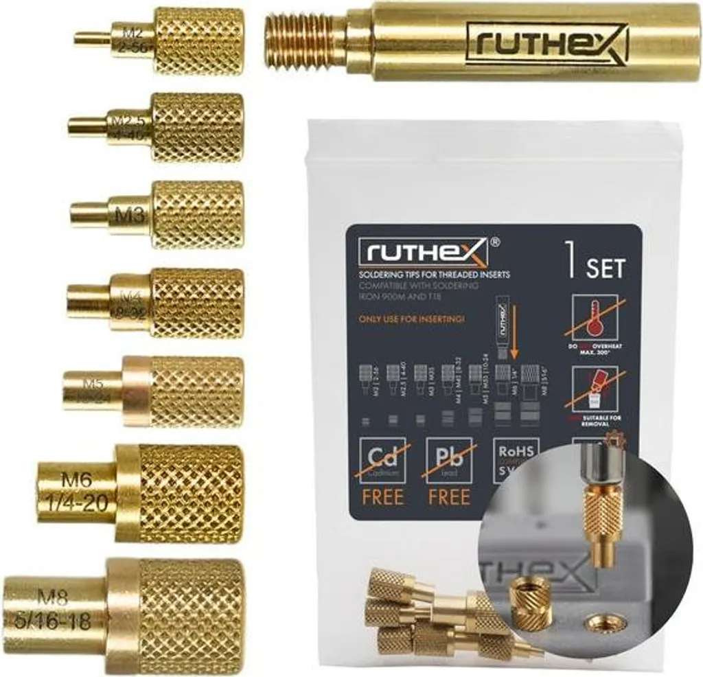 Finis les inserts de travers : Kit pannes à souder Ruthex M2 à M8