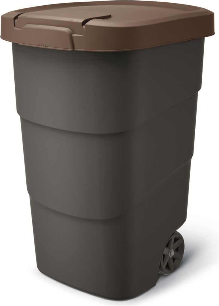 Prosperplast Wheeler 95 l antracite con coperchio marrone Immagine del prodotto 