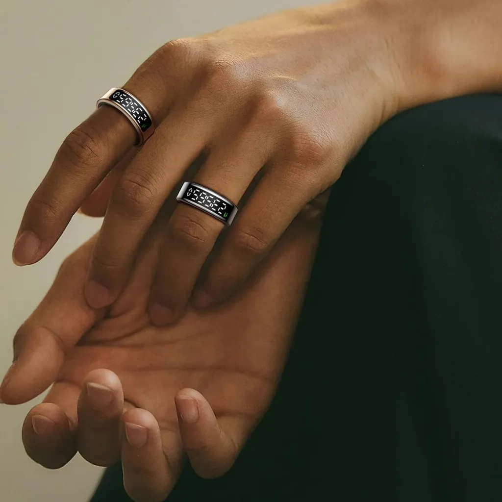 Smart Ring INF Nero Taglia 13: Tracker Biometrico Acciaio Inox - 14