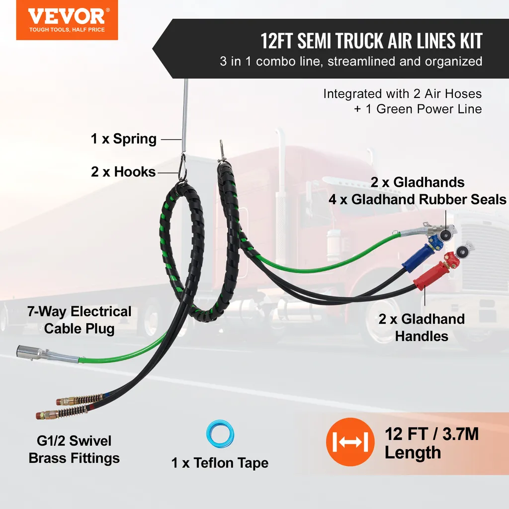 Kit Complet de Branchement Remorque 3 en 1 pour Freinage et Électricité - 2