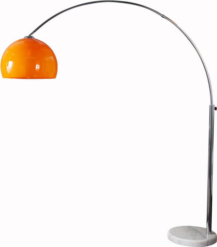cagü: Design Bogenlampe LUXX Orange mit Marmorfuß Weiß Produktbild 3