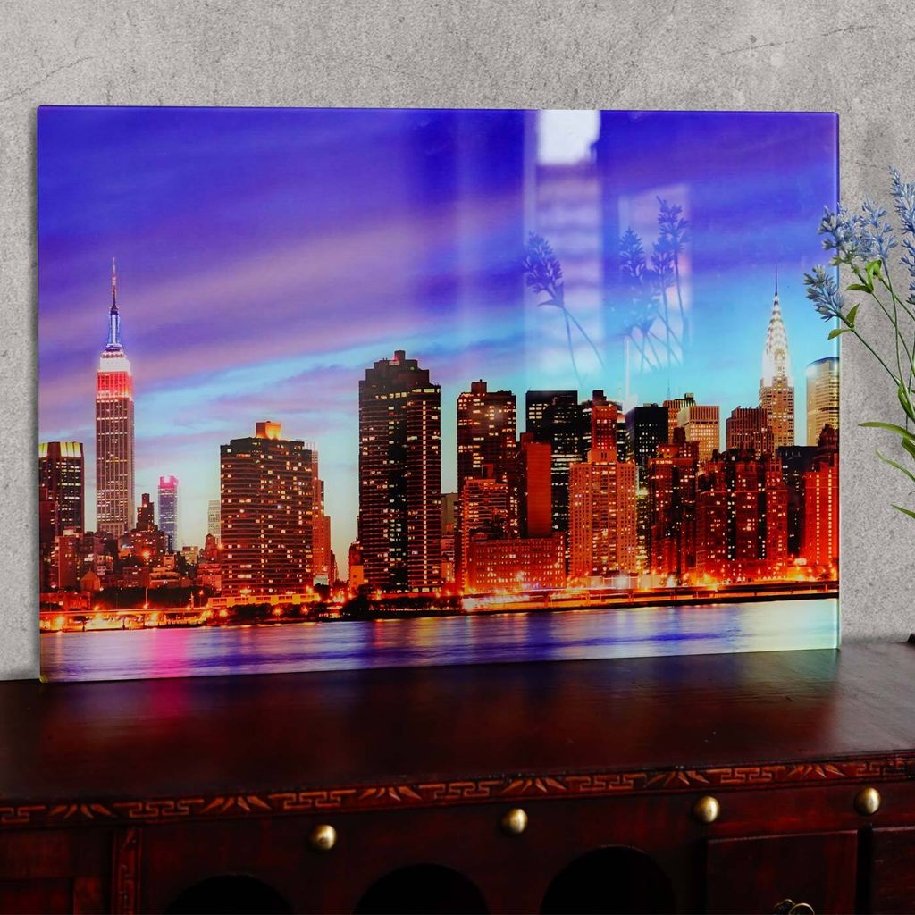 Glasbild T117, Wandbild Poster Motiv, 40x60cm New York