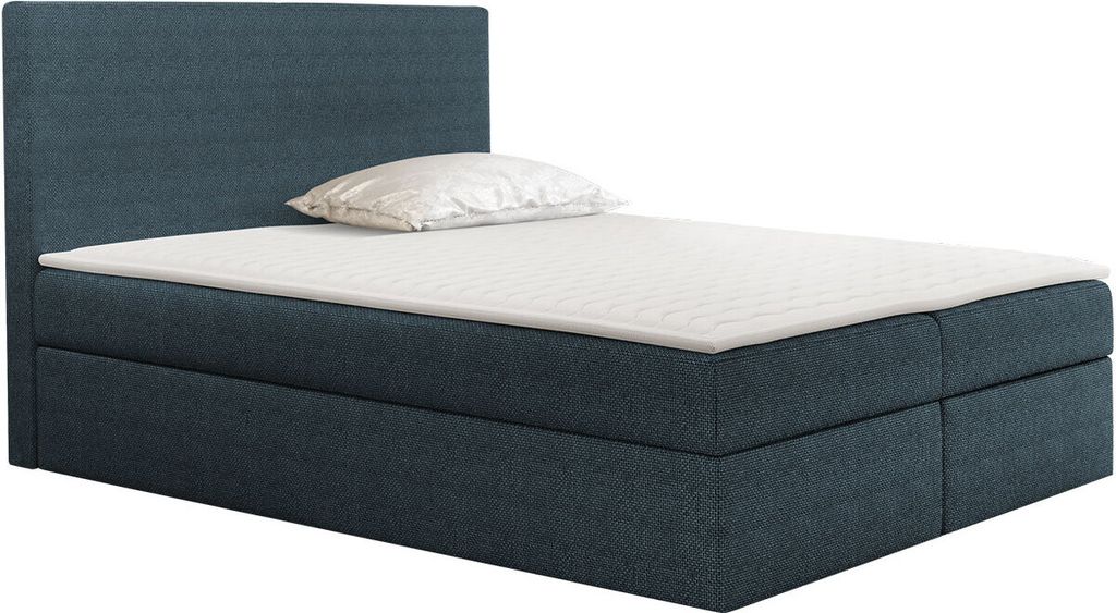 MIRJAN24 Boxspringbett Basic mit Matratzen-Topper, Hauptmatratze, zwei Bettkästen für die Bettwäsche (Farbe: Muna 19, Größe: 160x200 cm)