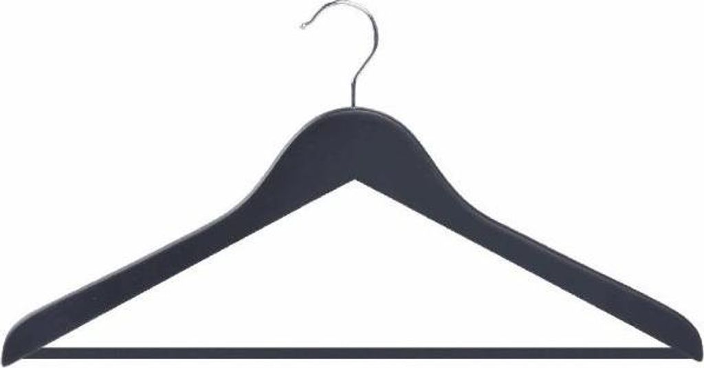 TrendLine Kleiderbügel mit Steg 3 Stück Holz schwarz