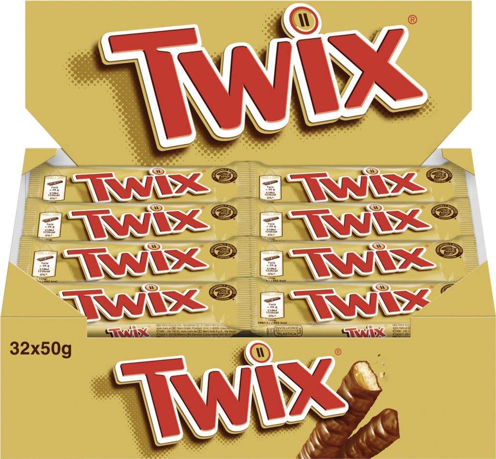 Twix Classic Riegel 32 x 50g - Schokoriegel Vorratspack Produktbild 
