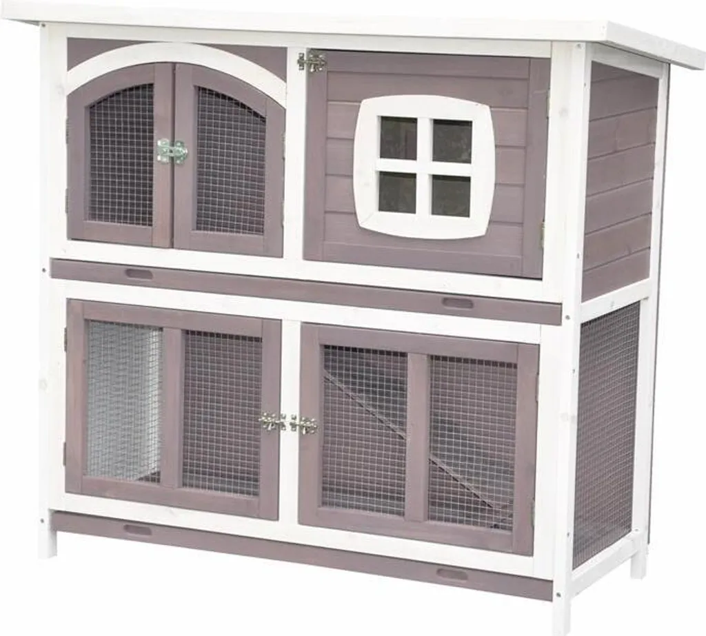 Grand Clapier XL Marmotte bicolore Taupe et Blanc - Confort et Espace