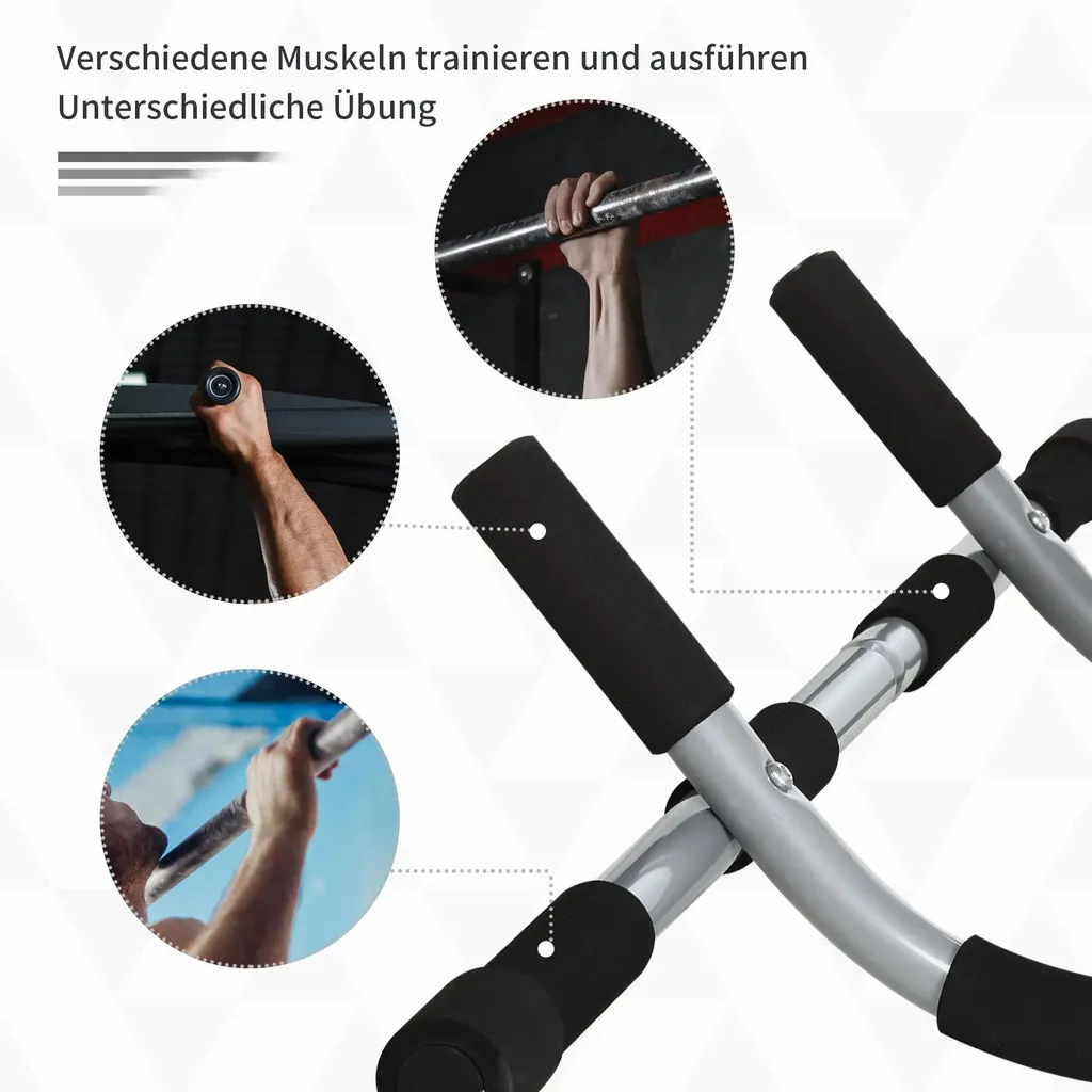 Barre de traction pour encadrement de porte musculation acier noir