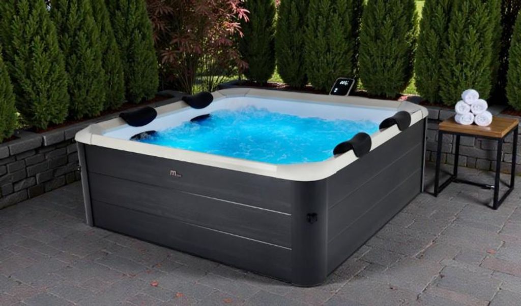 MSpa Whirlpool Frame Oslo AERO PLUS 2026 inkl. WiFi / UVC / LED / 8 Hydromassagedüsen / 140 Luftdüsen - 180 cm XXL - Outdoor Indoor Pool - Ganzj...