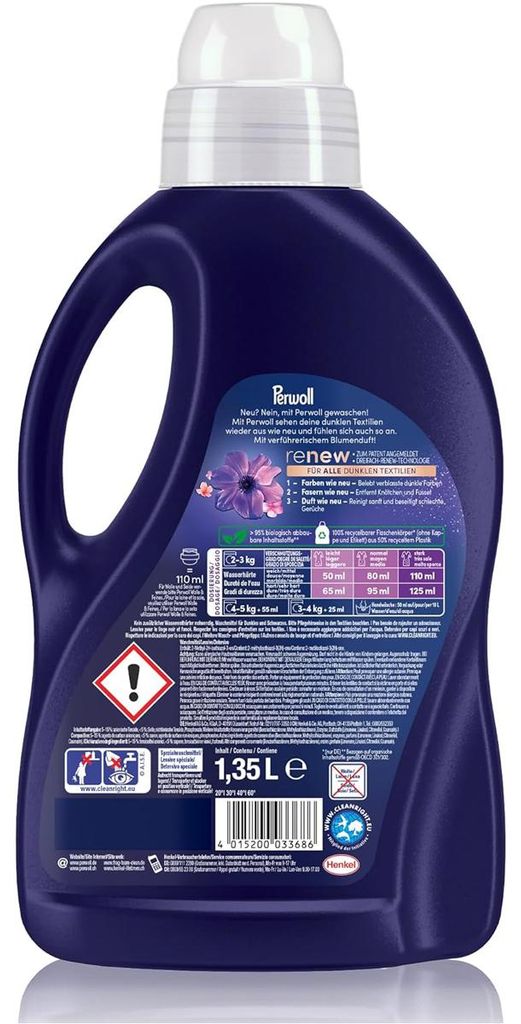 Perwoll Black Waschmittel Blütenmeer renew 27 WL 1350ml Produktbild 