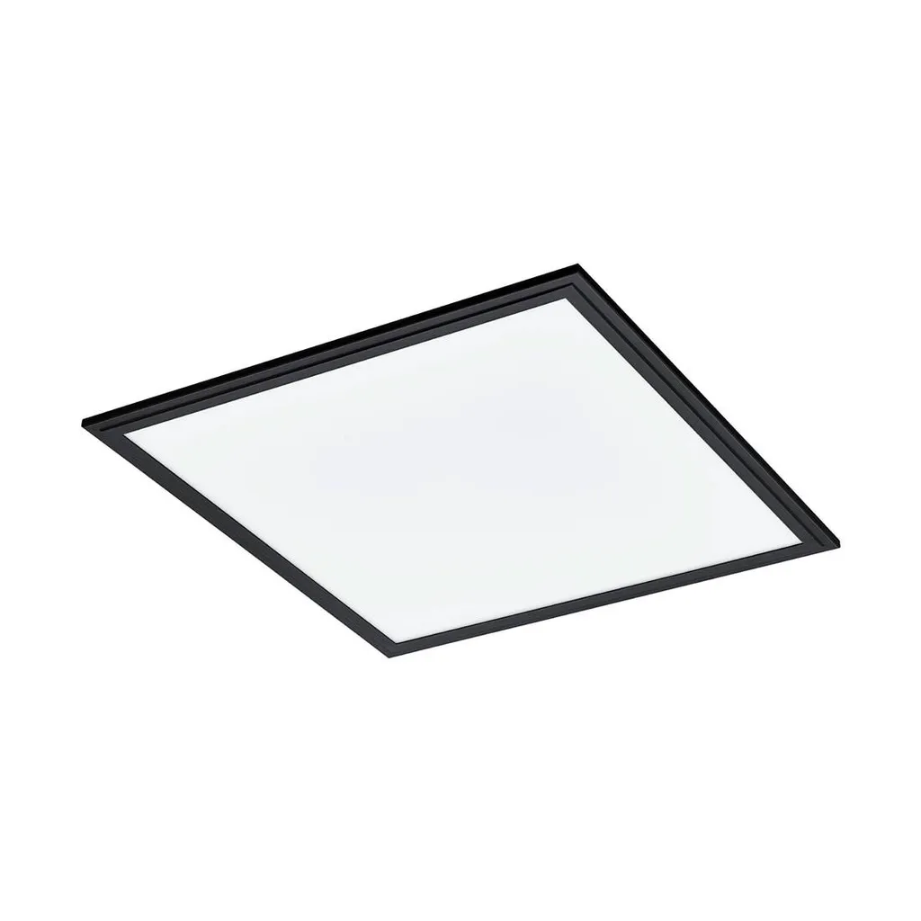 Plafonnier LED Plat 45x45 cm Blanc Neutre avec Cadre en Métal Noir Chic