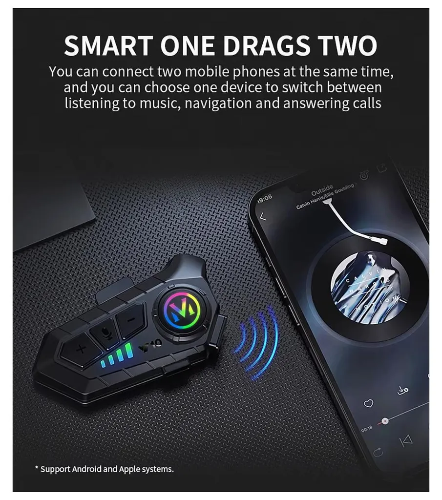 Kit Intercom Moto pour Communication Duo - Bluetooth et Mains Libres - 9