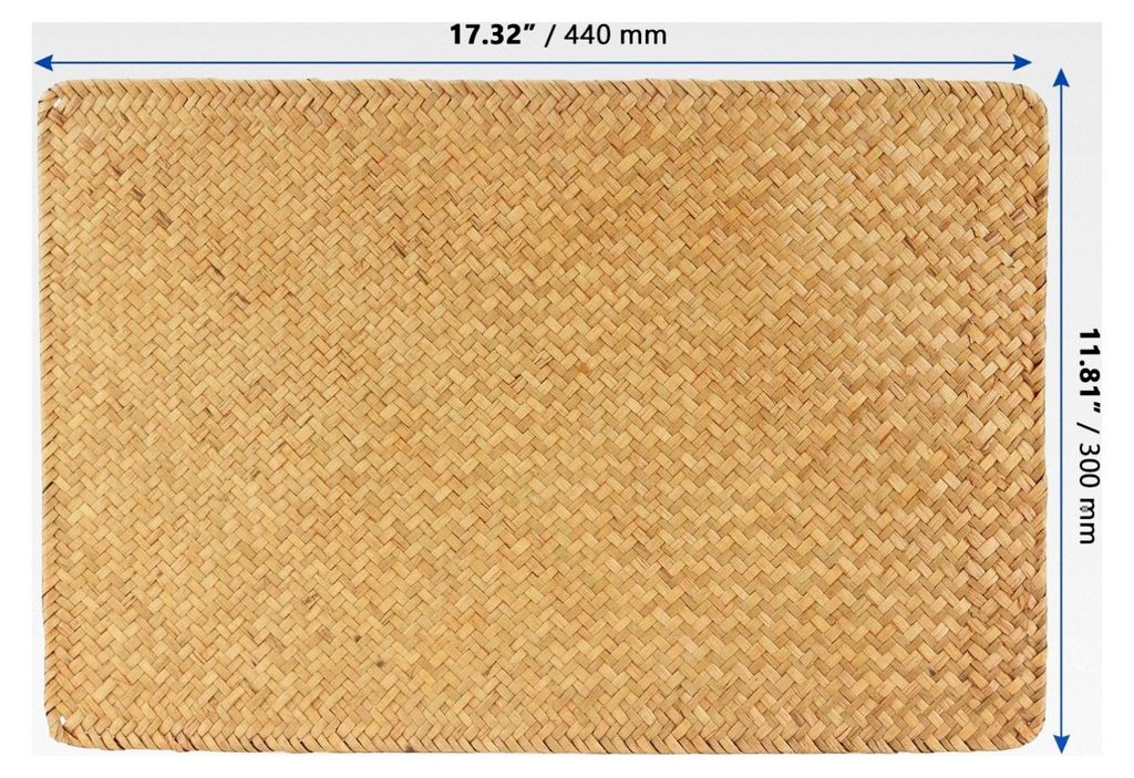 6er Set Tischsets aus Rattan, 45 x 30 cm, rechteckige Platzsets aus natürlichem Seegras, hitzebeständige Tischsets für den Esstisch