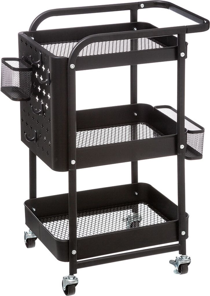 Eazy Living Metall Rollwagen Placide 3-lagig Schwarz Produktbild 