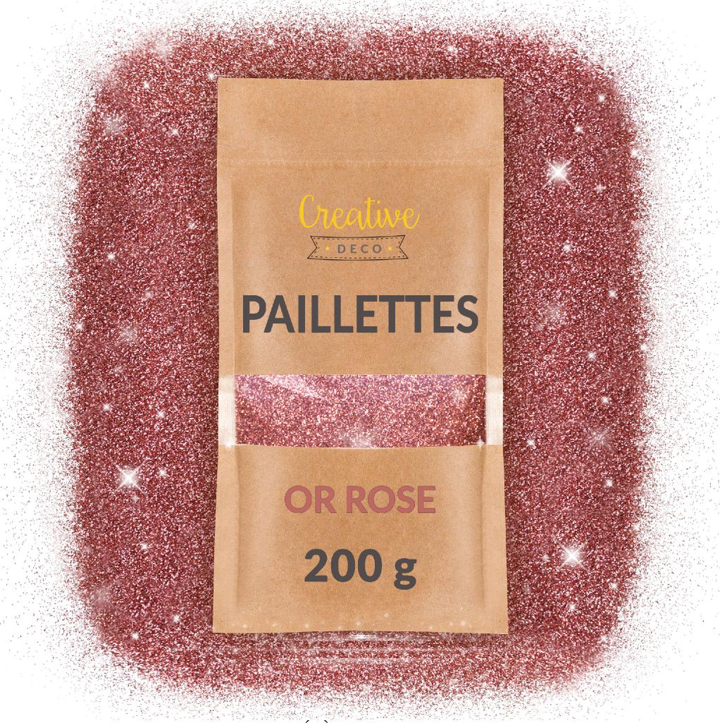 Creative Deco 200g Paillettes Holographiques Rose 0,2mm - Image du produit 