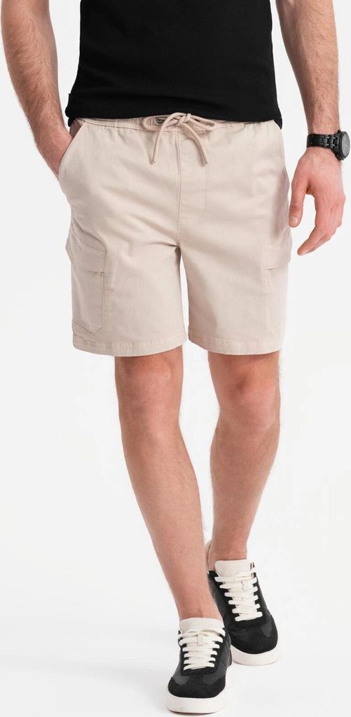 Ombre Clothing Segeltuchshorts für Männer Raylan cremig L
