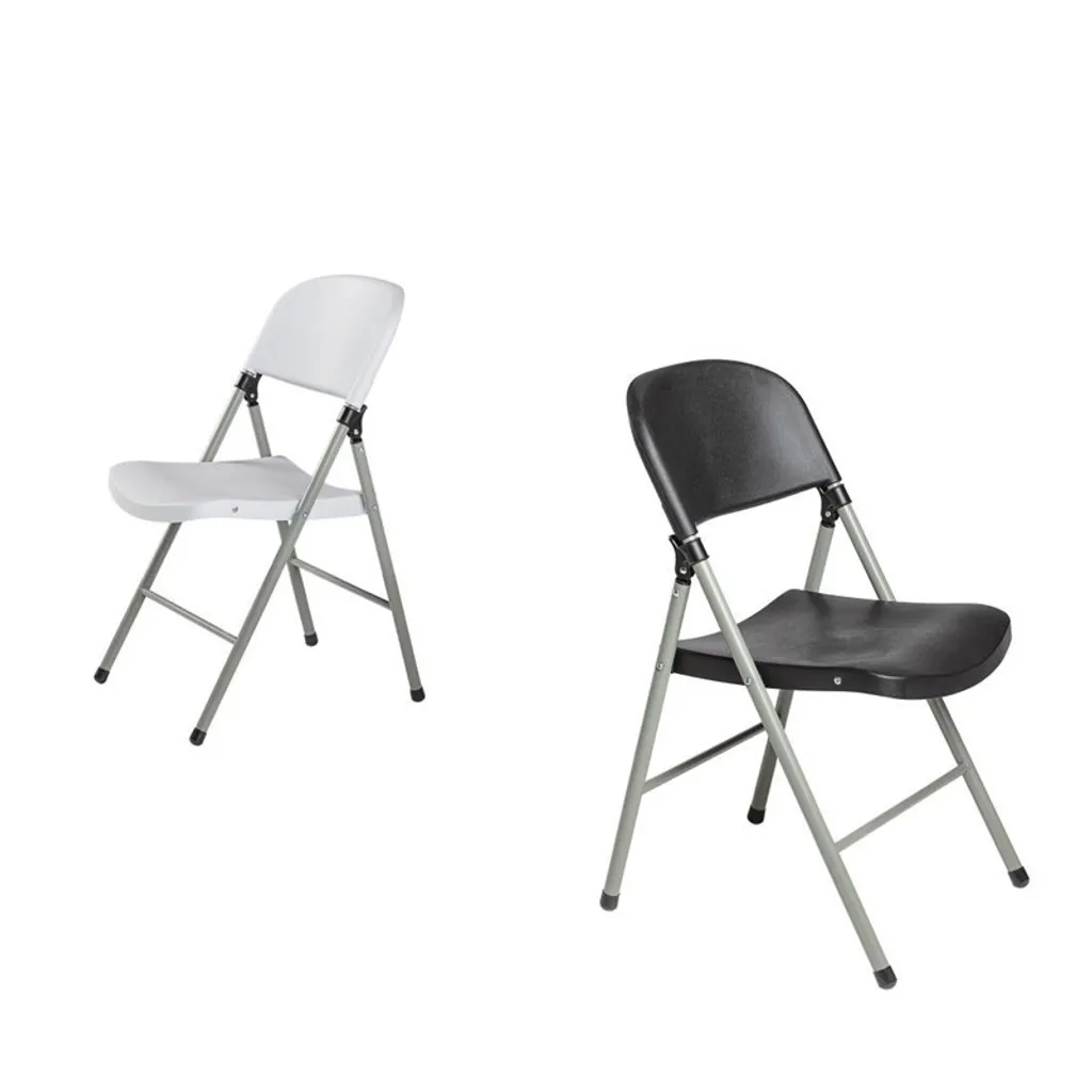 Chaises pliantes en acier et polypropylène noir lot de 2 ultra légères - 2