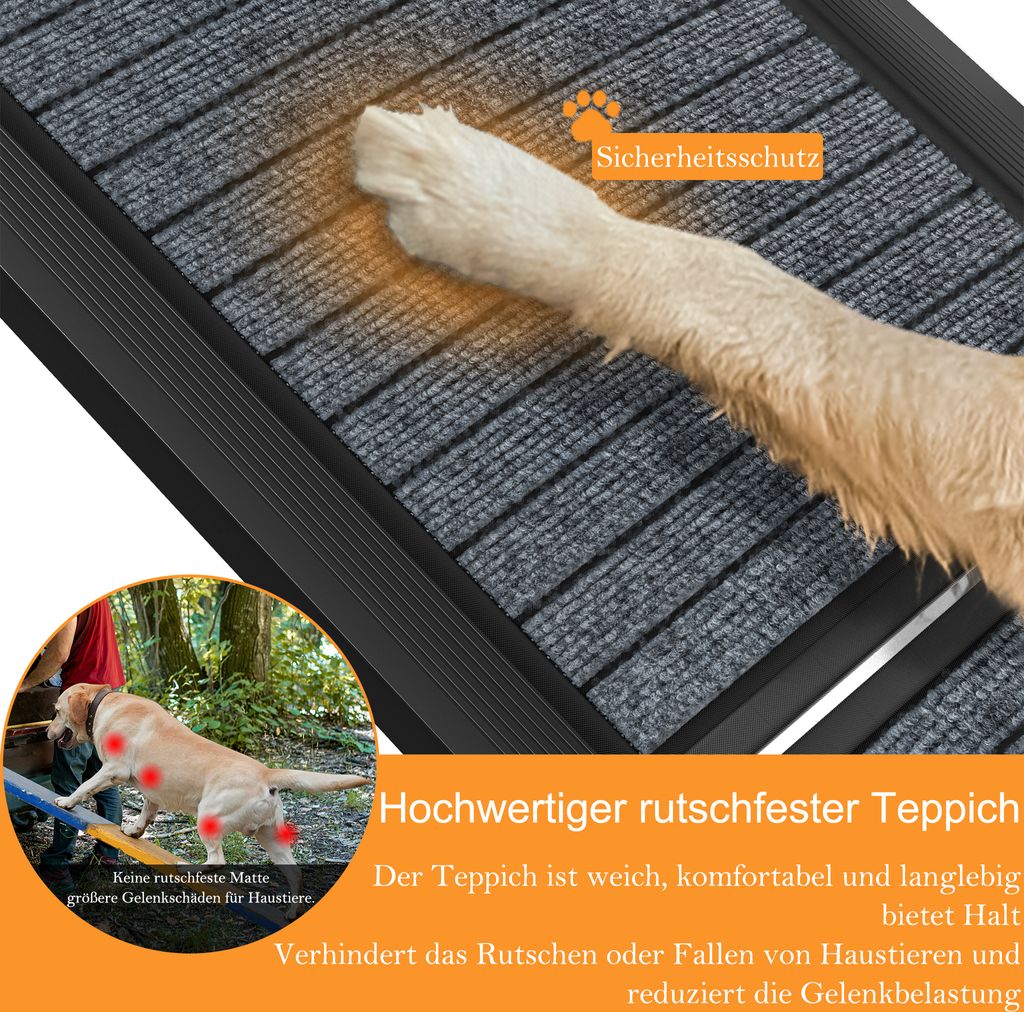 LZQ 157cm Hunderampe Auto Klappbar,Hundetreppe Auto mit Produktbild 6