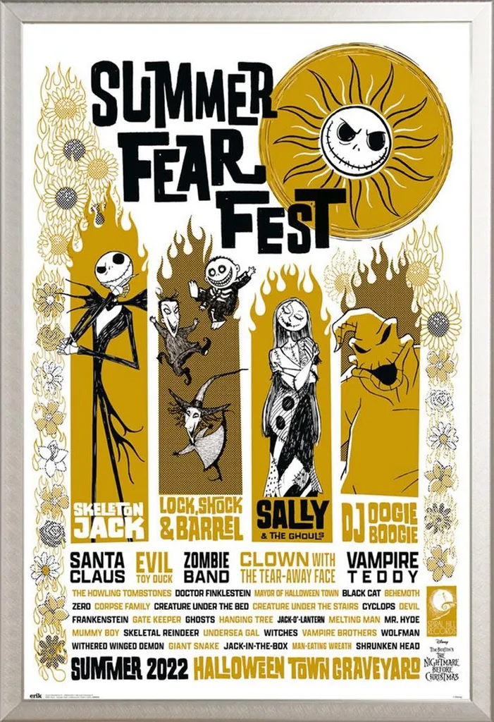 Cornice Shinsuke Maxi Argento 61x91.5 + Poster Disney Nightmare Before Christmas