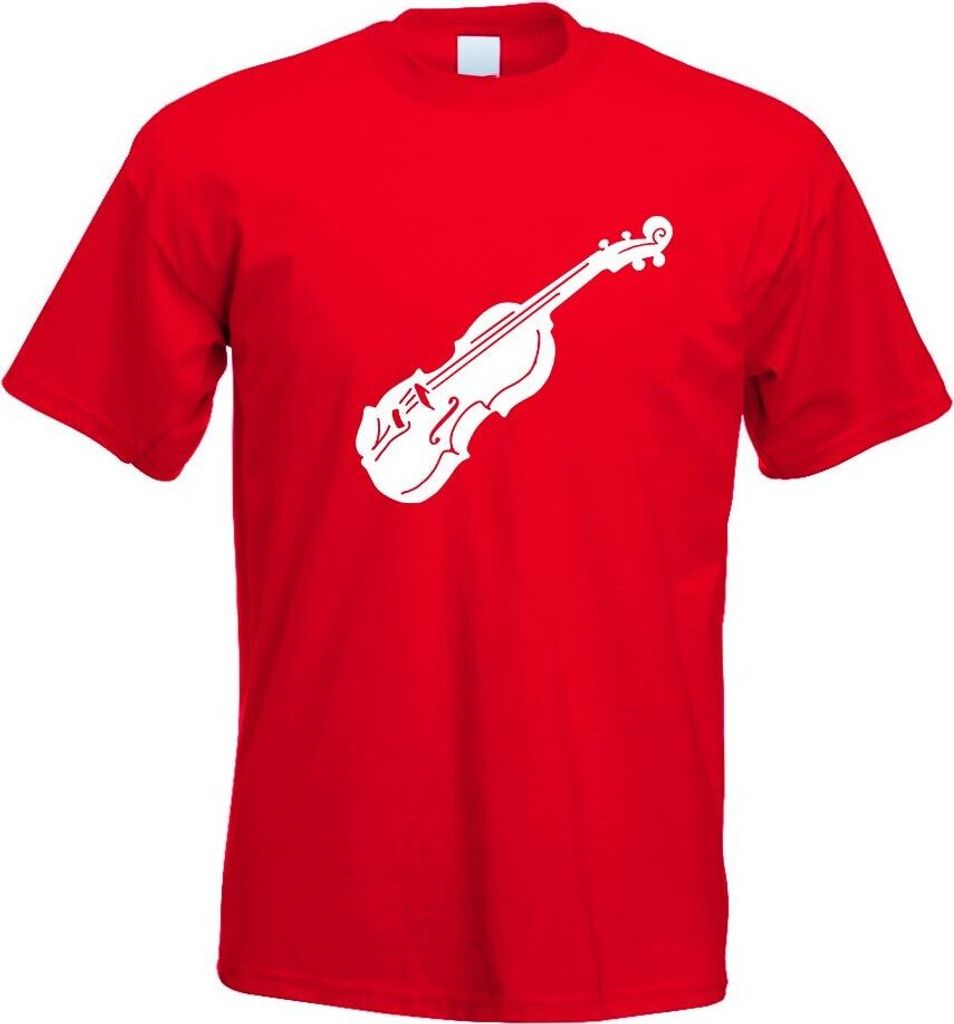 Kiwistar - T-Shirt - rot - Geige - Violine - Musik Motiv Bedruckt Funshirt Design Print - mit Motiv Bedruckt - Funshirt Design - Sport - Freizeit -...