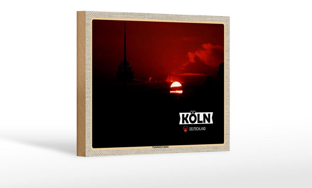 Holzschild Städte Köln Fernsehturm Colonius 18x12 cm Geschenk