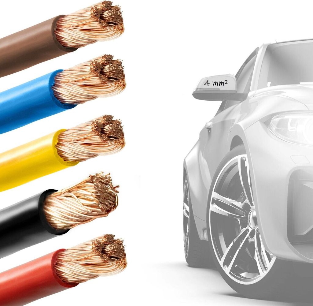 1,78€/m FLRY 4mm2 Fahrzeugleitung 5 Farben, KFZ Leitung-4mm2 viele Längen