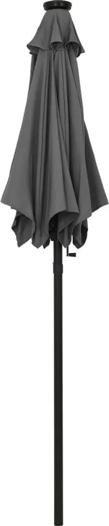 Parasol avec éclairage LED Anthracite 200x211 cm en Alu - Modèle Solaire - 3