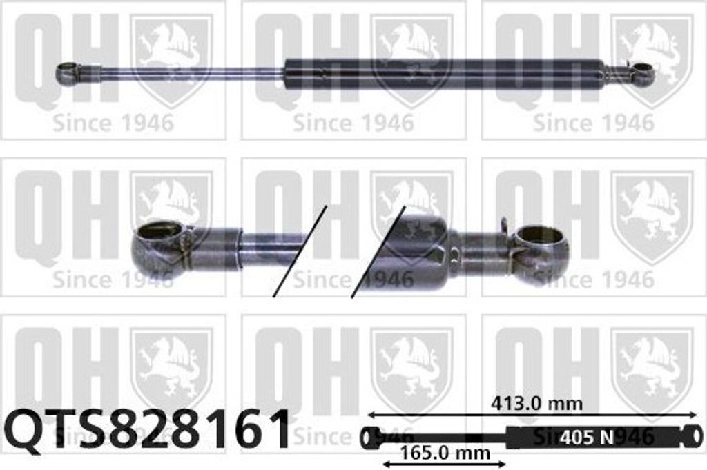 QUINTON HAZELL QTS828161 Gasfeder Heckklappendämpfer für SUBARU JUSTY IV 413mm