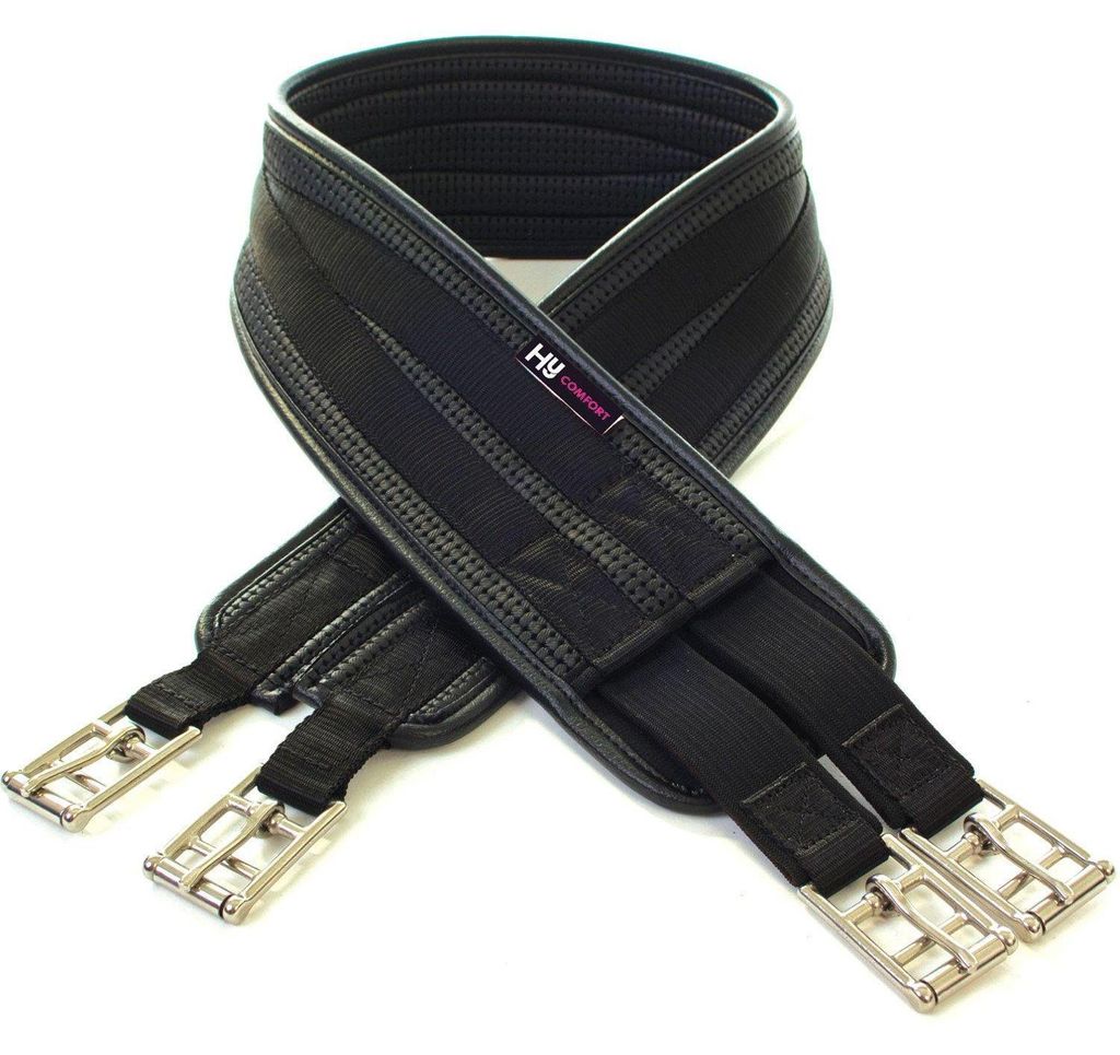 HyCOMFORT - Sattelgurt, Waffelstoff TL6684 (96,52 cm) (Schwarz)