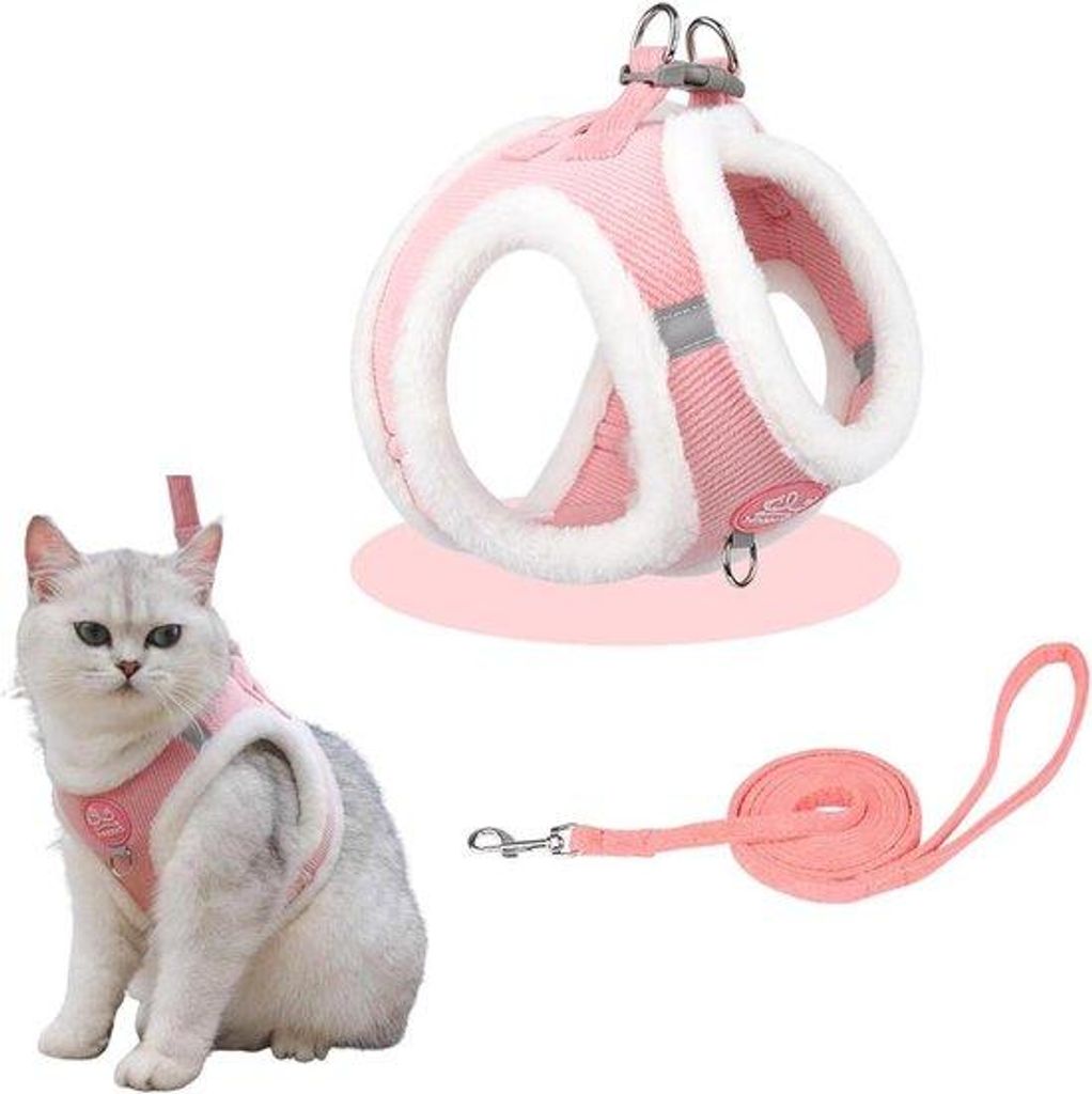 Kleines Katzenharnes mit Reflektorstreifen, mittel, XS, 28-30cm Halsumfang
